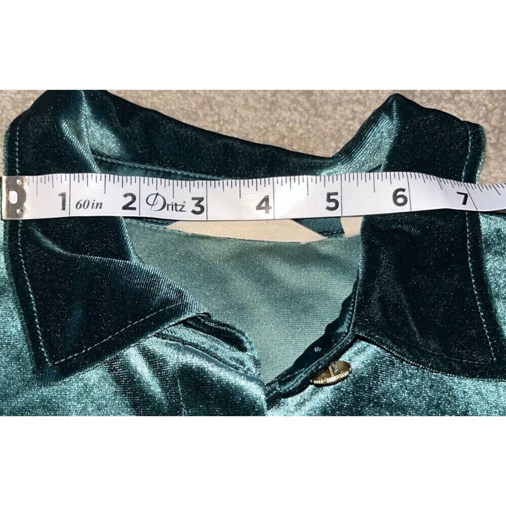 Soft Surroundings (Small) Women’s- Green Velvet Enchanted Button Shirt Fiona - Picture 12 of 16